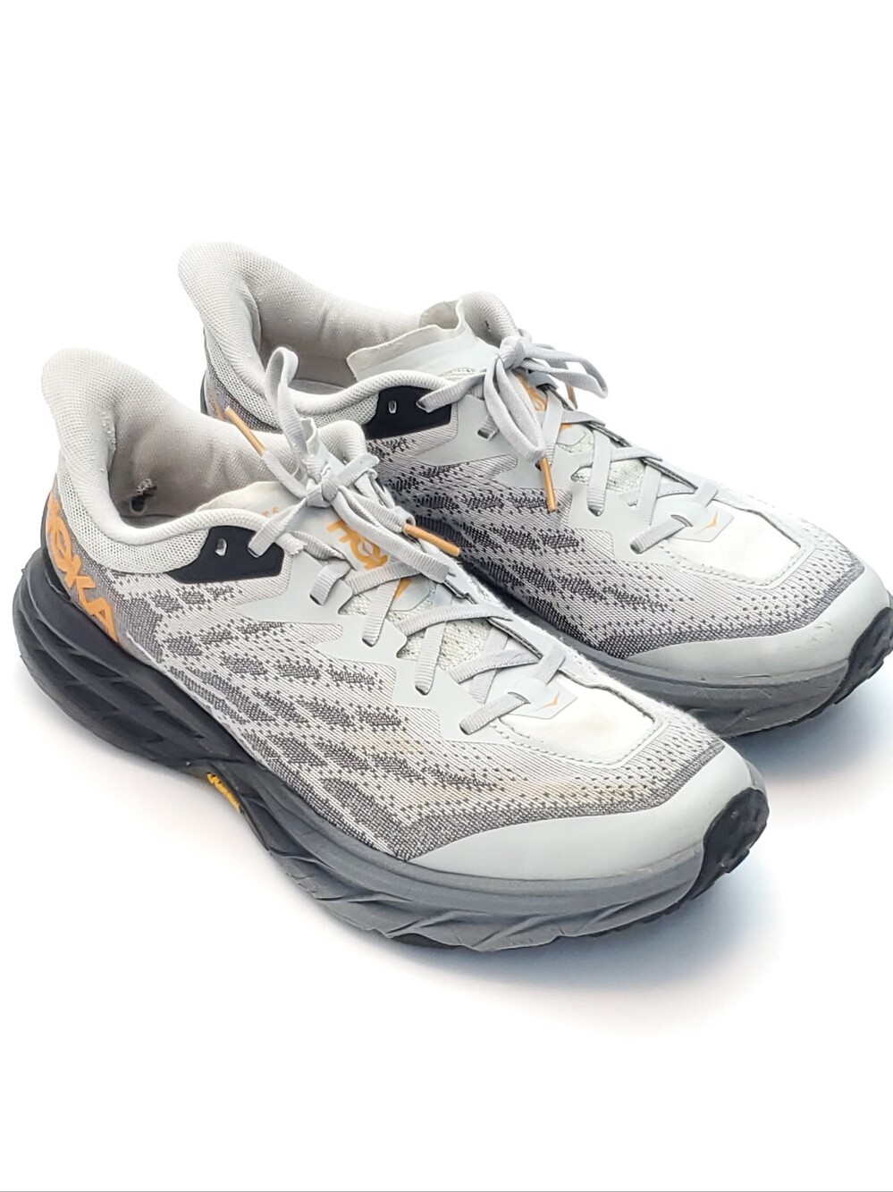 HOKA Speedgoat 5 Men's Trail Running Shoes Gray Orange Size 10